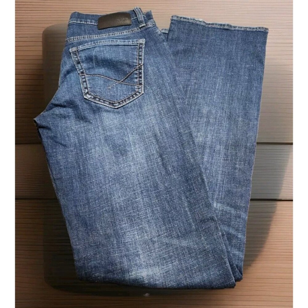 BKE Jeans Mens 30x34 Blue Alec BKE Dark Washed  Denim Pants Heavy Stitch